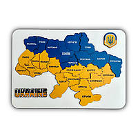 Дерев'яний Пазл "Карта України", кольорова, 35*23 см, розвиваючі конструктори і пазли