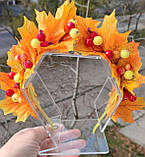 Осінній віночок 330 грн дитячий, 390 грн дорослий Осінній обруч обідок Костюм осінь Осенний ободок Свято осені, фото 3