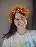 Осінній віночок 330 грн дитячий, 390 грн дорослий Осінній обруч обідок Костюм осінь Осенний ободок Свято осені, фото 4