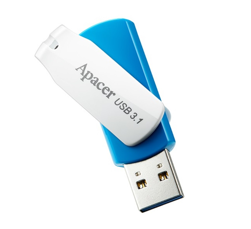 USB 3.1 флеш накопичувач 32GB Apacer AH357 Blue/White (AP32GAH357U-1) синій новий, фото 1