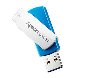 USB 3.1 флеш накопичувач 32GB Apacer AH357 Blue/White (AP32GAH357U-1) синій новий