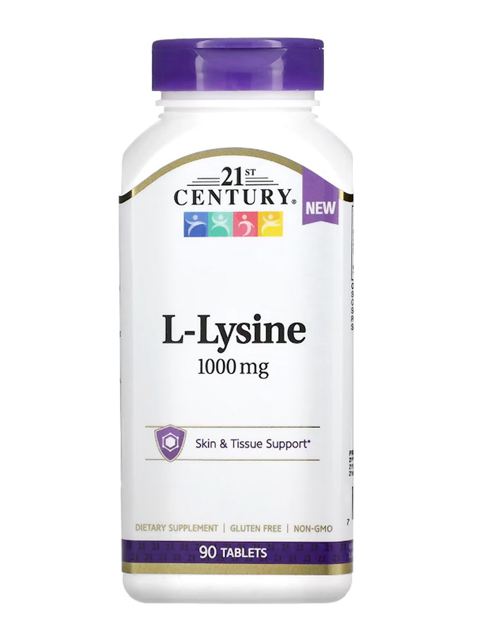 Амінокислота L-Лізин 21st Century L-Lysine 1000 мг 90 таб США