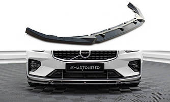 Спліттер Volvo S60 V60 R-Design (2018+) тюнінг обвіс переднього бампера (V1)