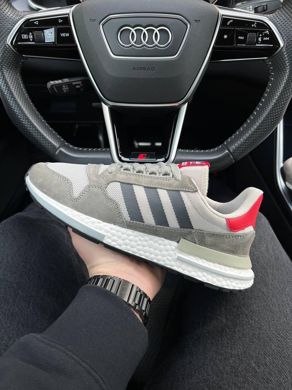 Чоловічі кросівки замша текстиль Adidas Originals ZX 500 Commonwealht Grey, кеди Адідас сірі 41