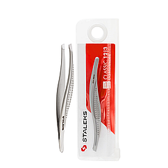 Пінцет для корекції брів Staleks Classic скошений вигнутий 96 мм TC-12/3