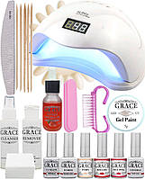 Набір для покриття нігтів гель-лаком Профі + лампа SUN 5 UV/LED 48W WhiteEStyle