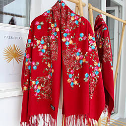 Кашеміровий шарф "Магія природи" бургунді 134002