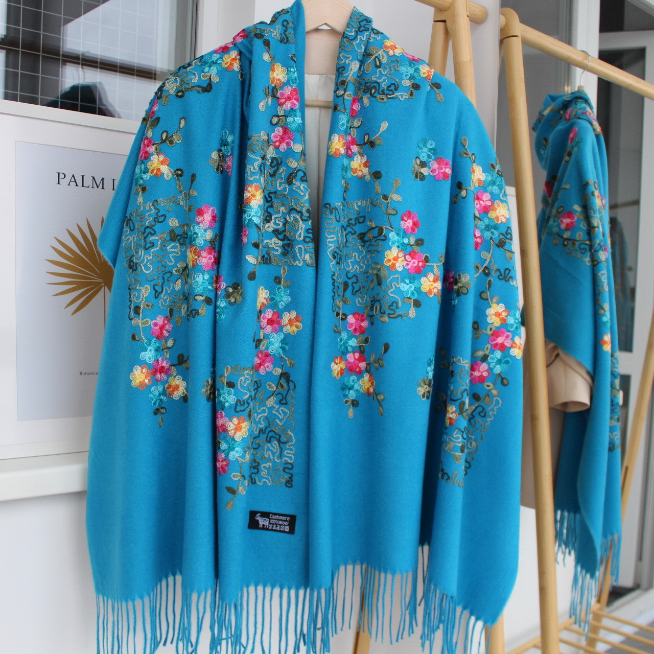 Кашеміровий шарф "Магія природи" бірюза 134003, фото 1