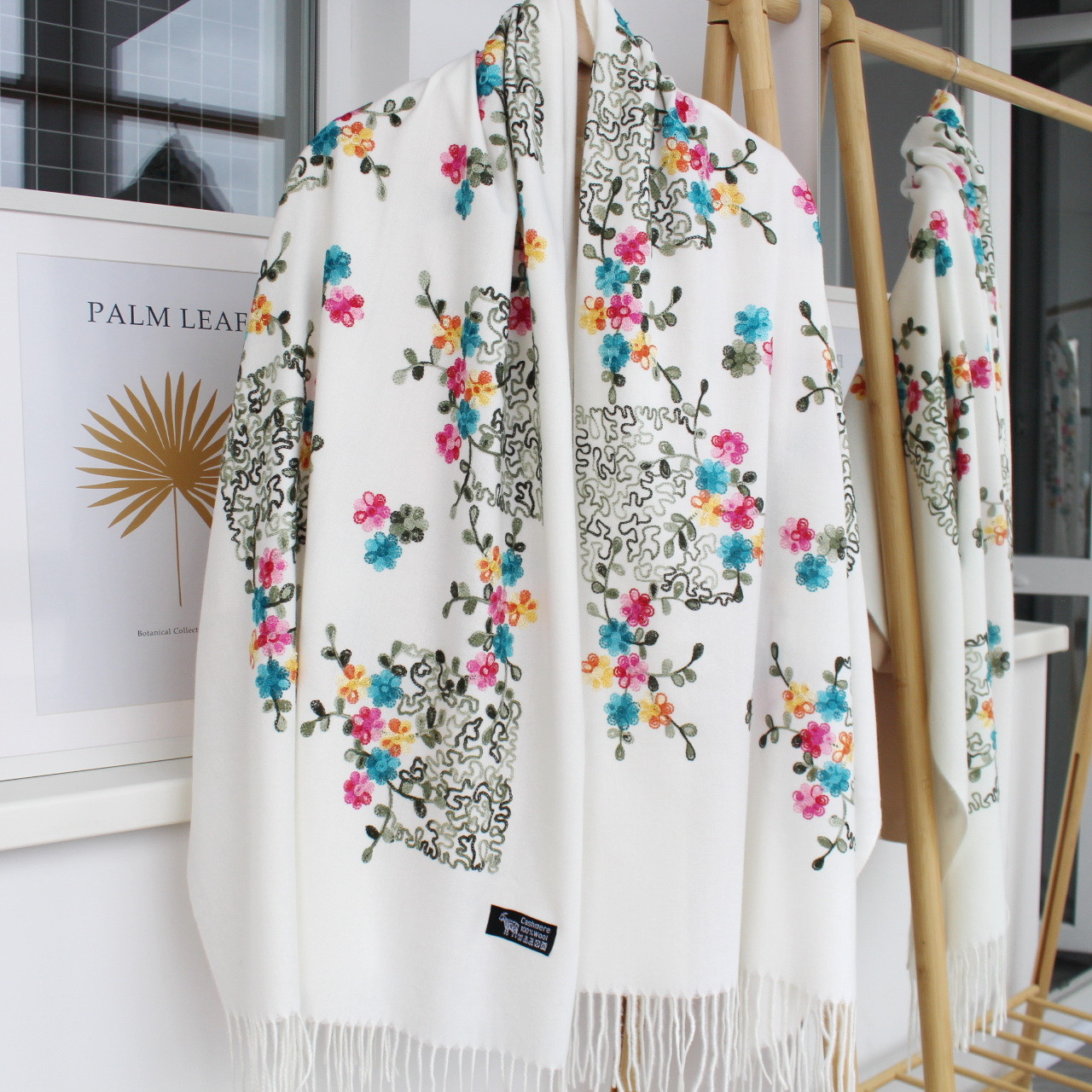 Кашеміровий шарф "Магія природи" молочний 134004, фото 1