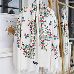 Кашеміровий шарф "Магія природи" молочний 134004