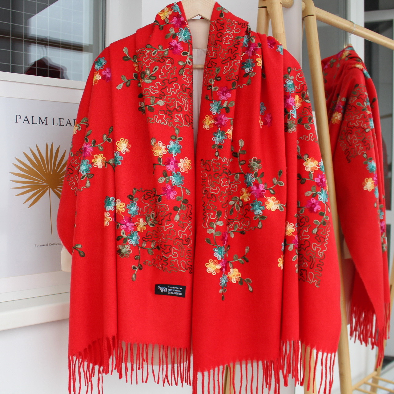 Кашеміровий шарф "Магія природи" червоний 134005, фото 1