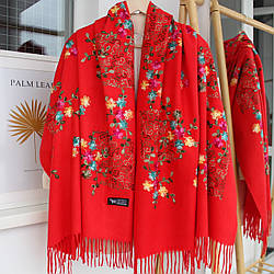 Кашеміровий шарф "Магія природи" червоний 134005