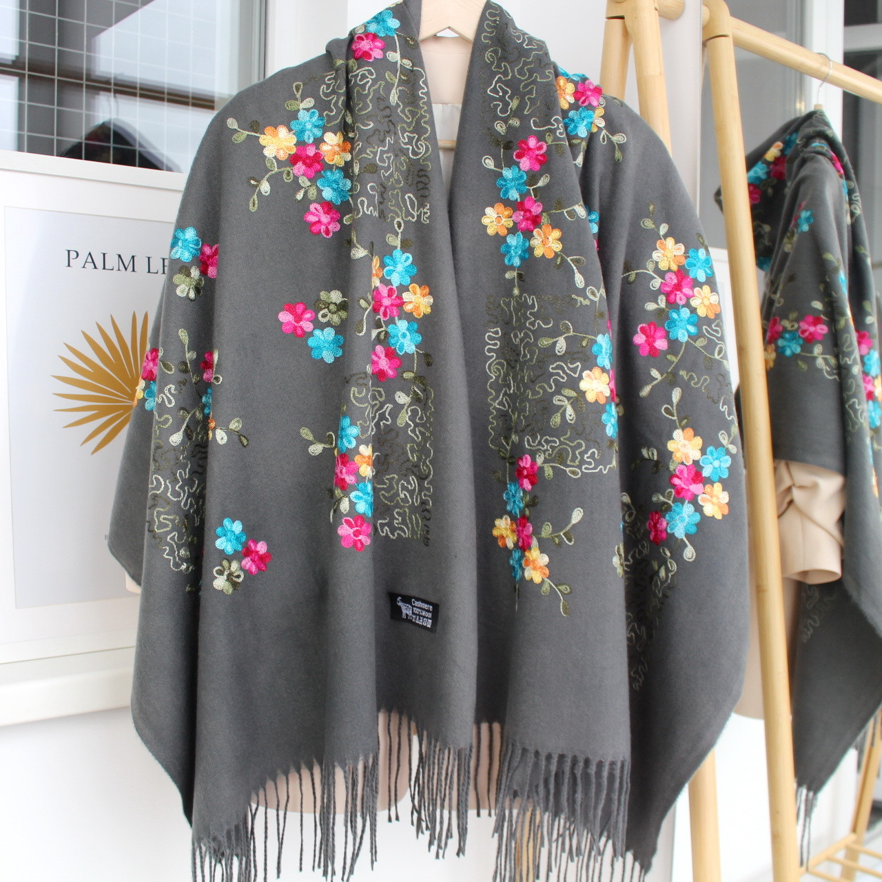 Кашеміровий шарф "Магія природи" сірий 134006, фото 1