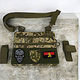 Сумка через плече військова, Чоловіча невеличка сумка месенджер для військових кобура наплічна LR-91, фото 10