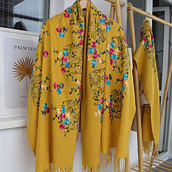 Кашеміровий шарф "Магія природи" гірчичний 134010