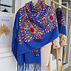 Кашеміровий шарф "Жар-птиця" синій 133008, фото 2