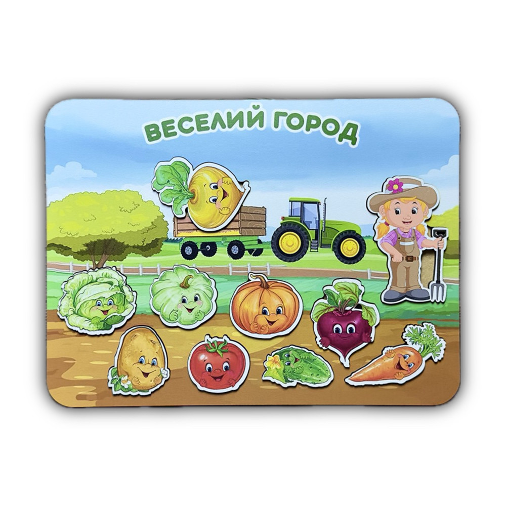 Дерев'яна іграшка-сортер "Веселий город", 34*24 см, розвиваючі конструктори і пазли