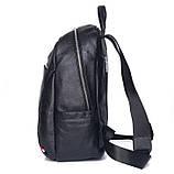 Шкіряний рюкзак чоловічий міський. Чоловічий рюкзак для ноутбука з натуральної шкіри Чорний, фото 3