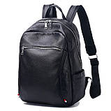 Шкіряний рюкзак чоловічий міський. Чоловічий рюкзак для ноутбука з натуральної шкіри Чорний, фото 2