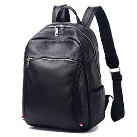 Шкіряний рюкзак чоловічий міський. Чоловічий рюкзак для ноутбука з натуральної шкіри Чорний