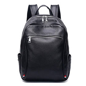 Шкіряний рюкзак чоловічий міський. Чоловічий рюкзак для ноутбука з натуральної шкіри Чорний