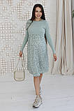 Ніжна сукня для вагітних та годуючих з трикотажним ліфом Paula M (46) Юла мама Оливковий, фото 5