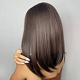 Перука коричнева середньої довжини, фото 3