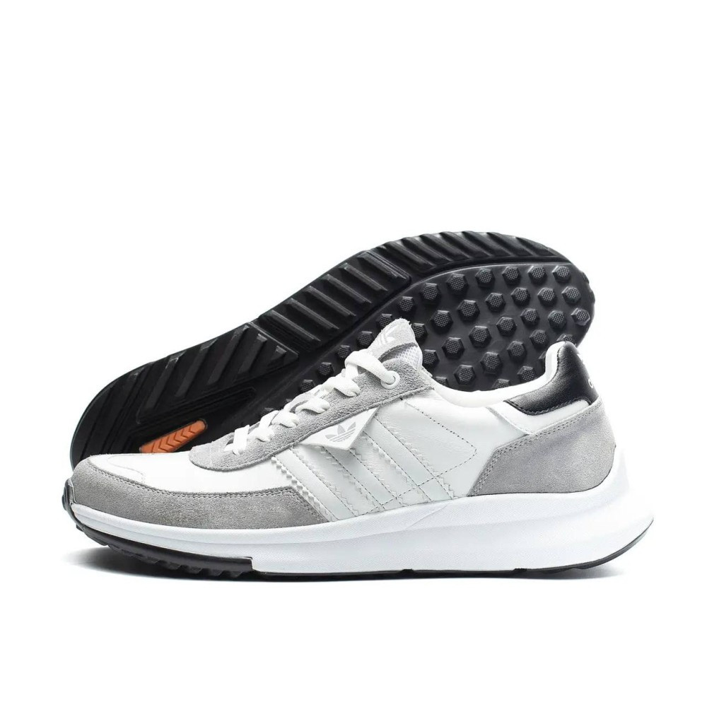 Шкіряні кросівки Adidas колір сірий, білий