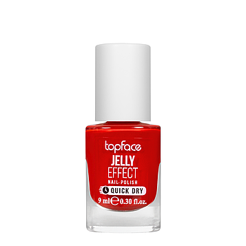 Лак для нігтів topface Jelly Effect Nail Polish швидковисихаючий № 62 Помаранчево-червоний (PT110)