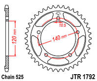 Звезда задняя JT JTR1792.45