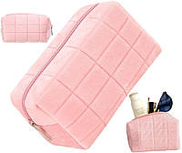 Косметичка плюшевая для косметики Tedy 18х10х10 см Розовая