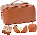 Містка косметичка, органайзер Make UP BAG Brown SV227, фото 6