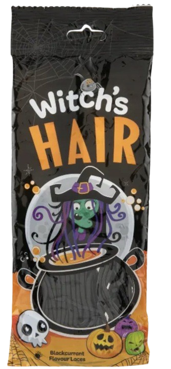 Жувальні цукерки Halloween Witch's Hair зі смаком чорної смородини 160 г