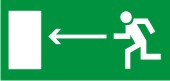Знак "Напрям до евакуаційного (безпечного) виходу наліво"