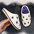 Капці жіночі кімнатні Белста білі з фіолетовим махрові 4210, фото 2
