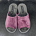 Капці жіночі Белста бузкові з сірим велюровим відкритим носком 4609, фото 3