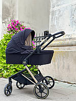 Дитяча універсальна коляска 2 в 1 Kidwell Velmont black/gold
