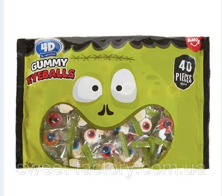 Жувальні цукерки Amos Gummy Eyeballs 40s 240g