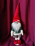 Гном інтерєрний 80см скандинавський червоно-зелений в окулярах. Різдряний ельф Скандинавський, санта клаус новорічний, фото 9