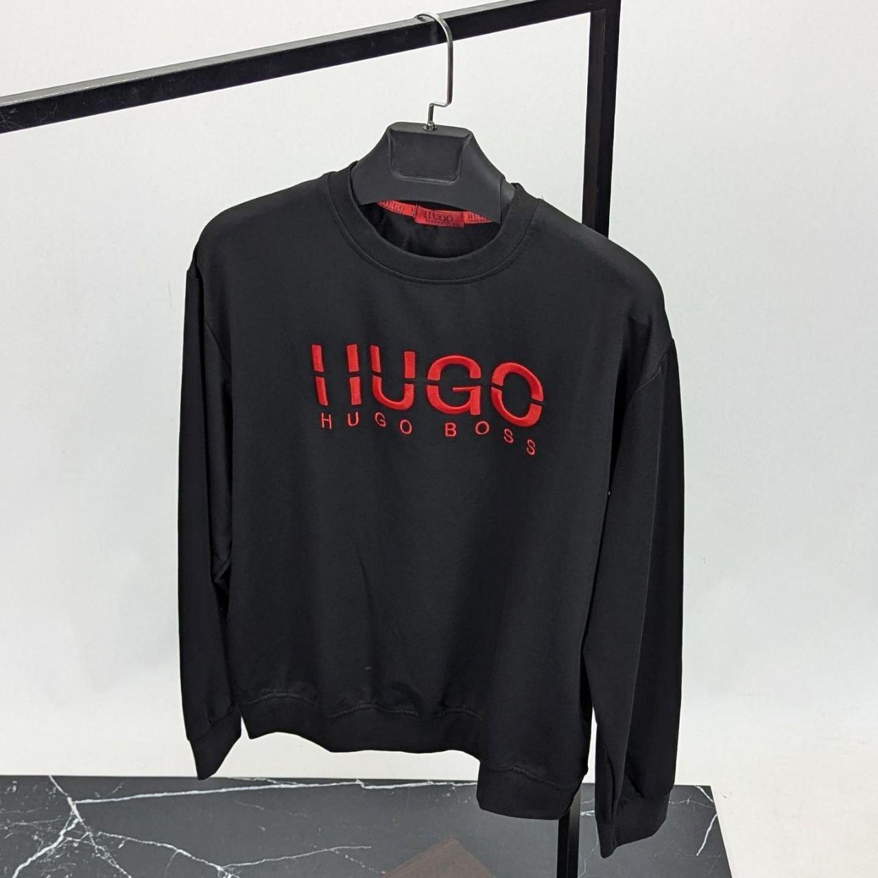 Чоловіча БАТАЛ кофта світшот Hugo Boss CK8610 чорна 3XL, 4XL, фото 1