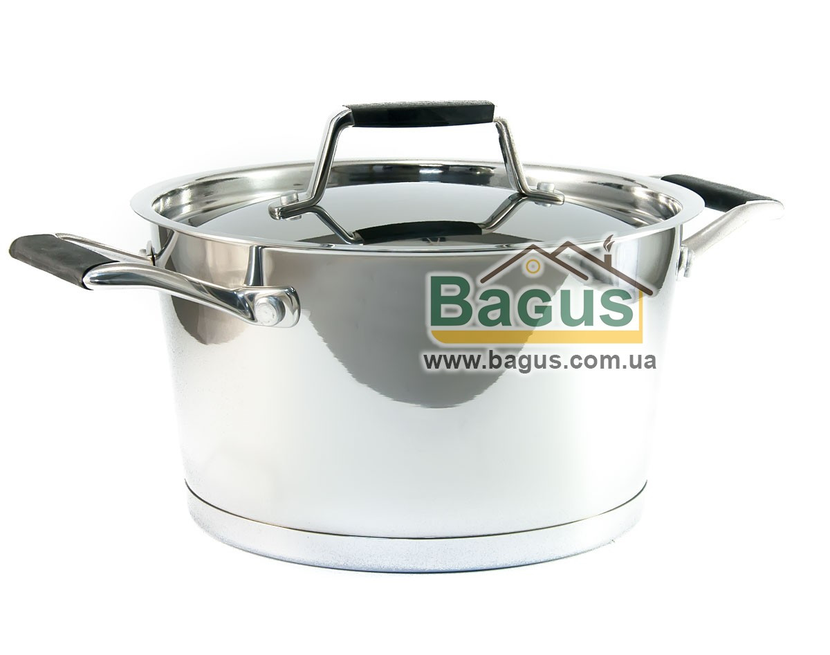 Каструля з неіржавкої сталі 3,3 л 20х11,5 см зі сталевою кришкою Fissman "Elara" (SS-5393.20)