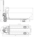 Ваги-рокла ЗЕВС ВПЕ-500-4 (H1200х800) з індикатором МВ6 (пластик) Колеса поліуретан 500кг, фото 3