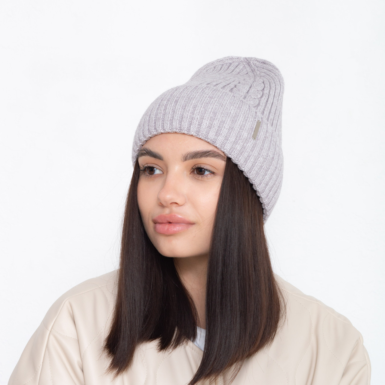 Шапка Paula (кашемір)  сірий меланж