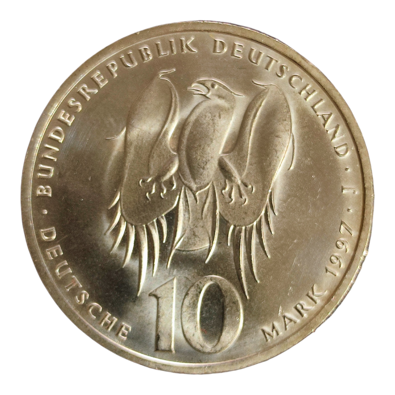 Німеччина 10 марок, 1997 500-та річниця - Народження Філіпа Меланхтона Мітка монетного двору "J" - Гамбург