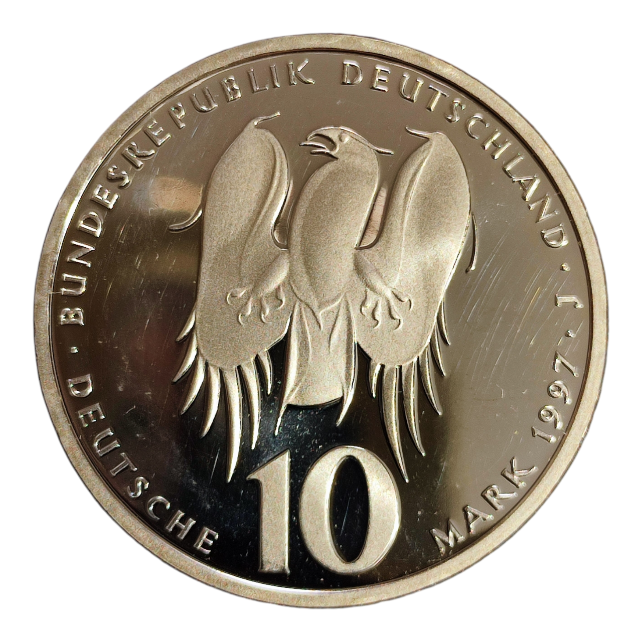 Німеччина 10 марок, 1997 500-та річниця - Народження Філіпа Меланхтона Мітка монетного двору "J" - Гамбург