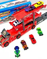 Набір машинок K180A15 трейлер-гараж, ігрове поле розміром 79-59см., машинки 8шт., 3 види, в коробці, 40,5-15-7,5 см., фото 5
