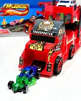 Набір машинок K180A15 трейлер-гараж, ігрове поле розміром 79-59см., машинки 8шт., 3 види, в коробці, 40,5-15-7,5 см., фото 2