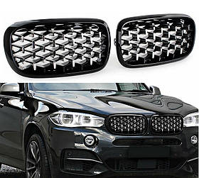 Решітка радіатора на BMW X5 F15 / X6 F16 стиль Diamond Silver-Black