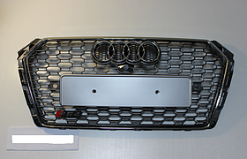 Решітка тюнінгова для Ауді A4 B9 в стилі RS4 хром