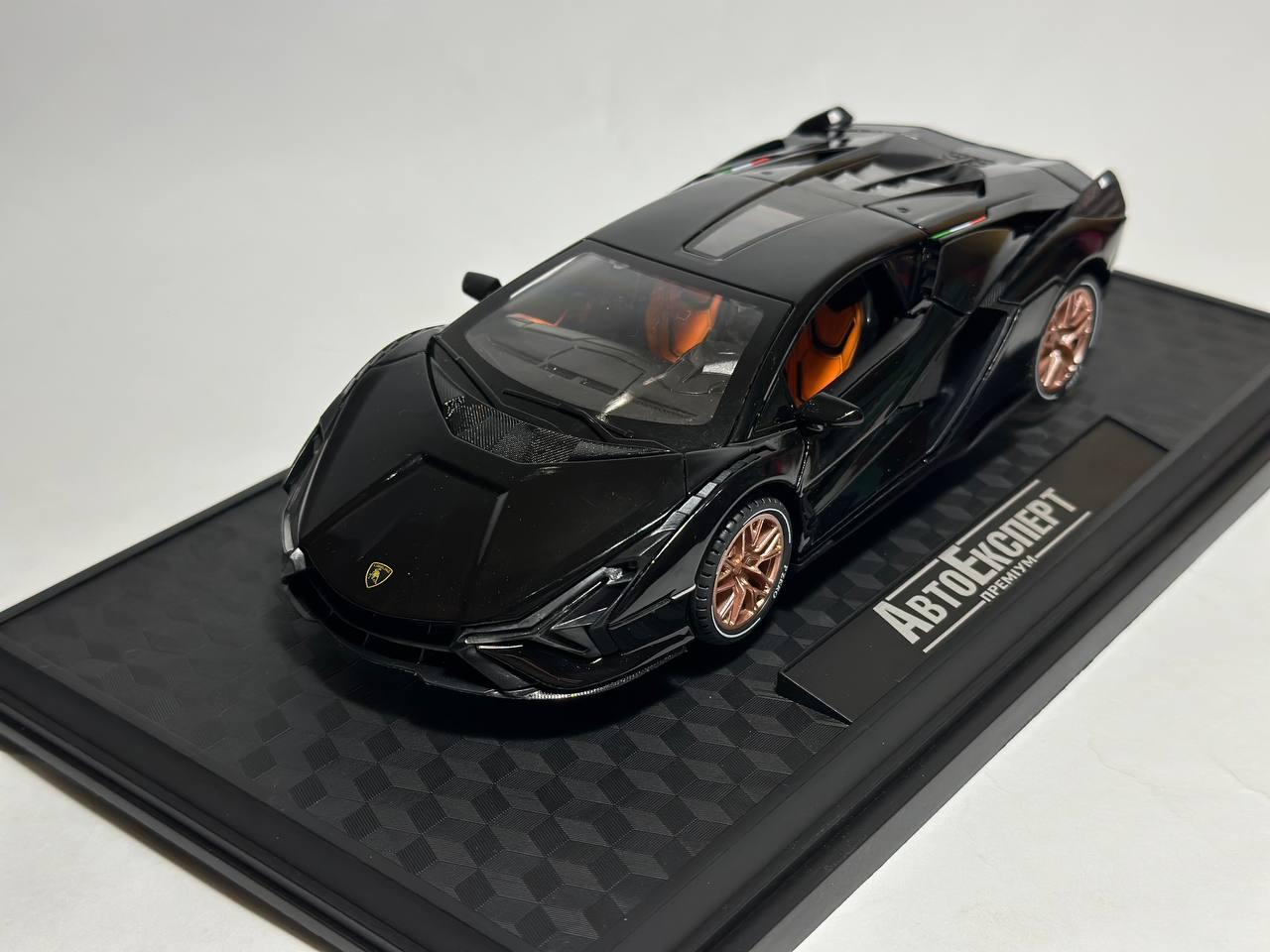 Машинка металева Lamborghini , "АвтоЕксперт" Ламборгини , чорна, світло звук 20* 8 * 4 см, 1:24
